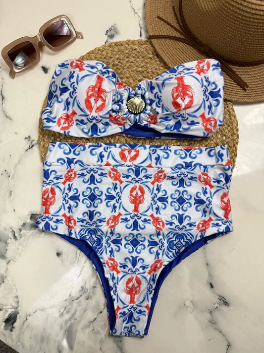 Whitehaven Beach - Shell Ring Bandeau + High Waisted