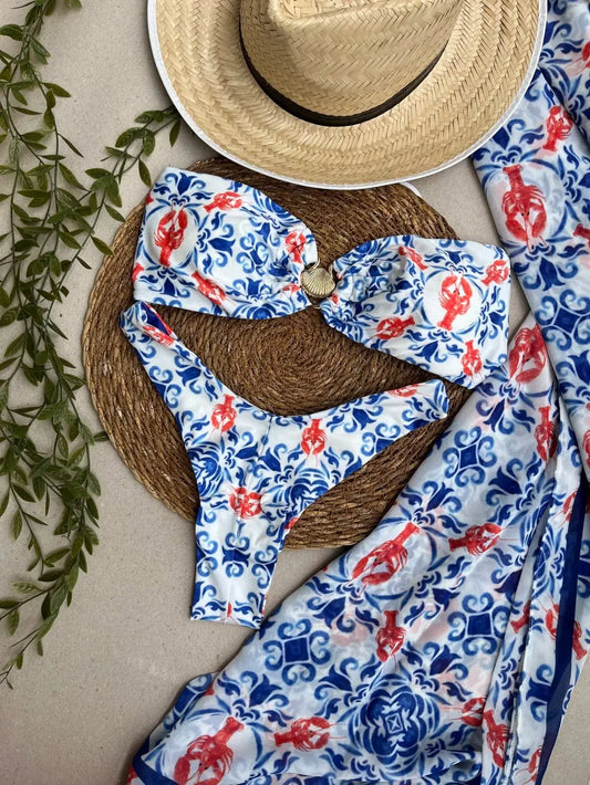 Whitehaven Beach - Shell Ring Bandeau + High Cut - Solaríe