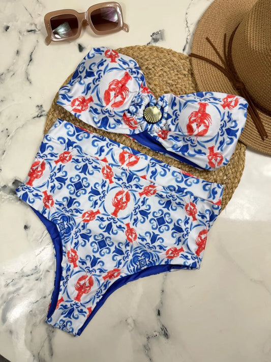 Whitehaven Beach - Shell Ring Bandeau + High Waisted
