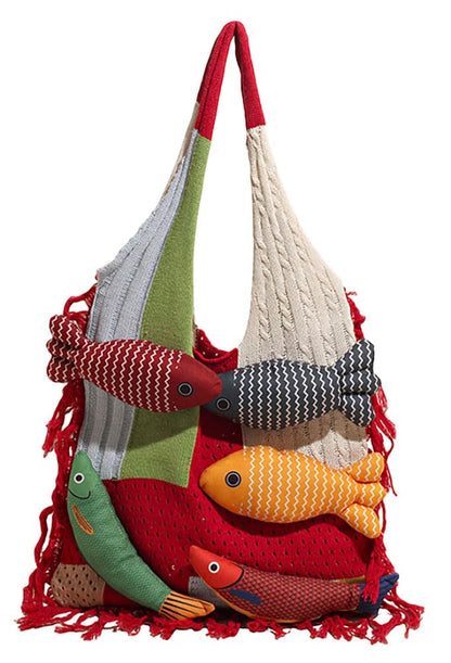 Ningaloo Reef - Boho Fringe Tote Red