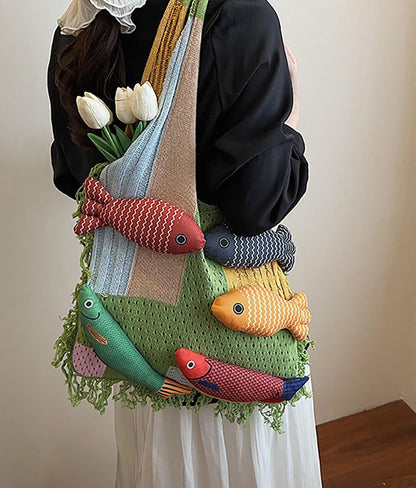 Ningaloo Reef - Boho Fringe Tote Green