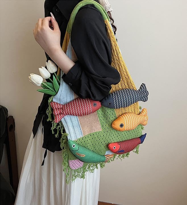 Ningaloo Reef - Boho Fringe Tote Green