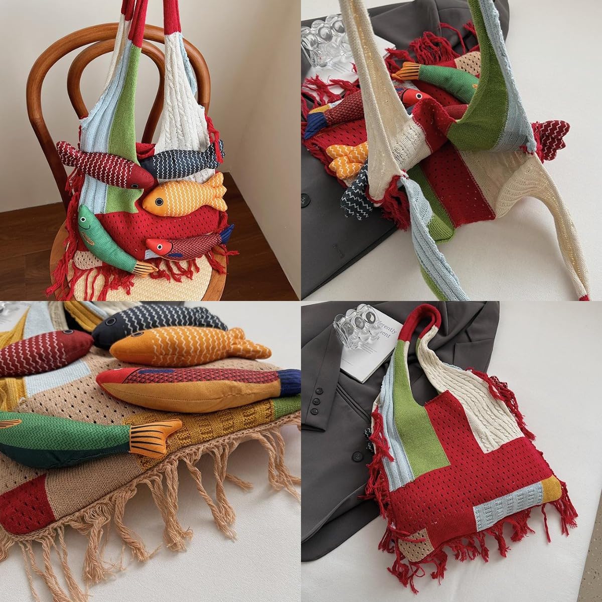 Ningaloo Reef - Boho Fringe Tote Green