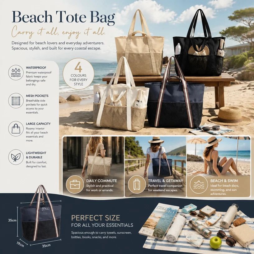 Cottesloe Tote Black - daily use