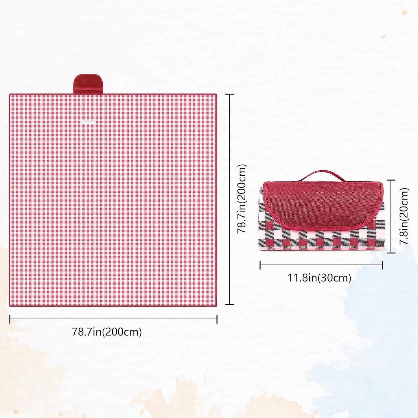 Lake Eildon Gingham Picnic Rug - size details