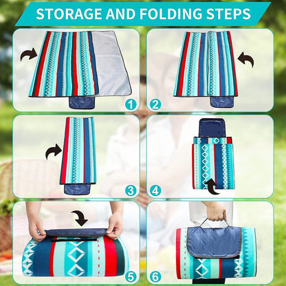 Bribie Sands Picnic Rug - folding steps