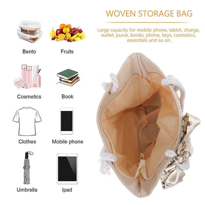 Whitehaven Straw Tote - interior detail