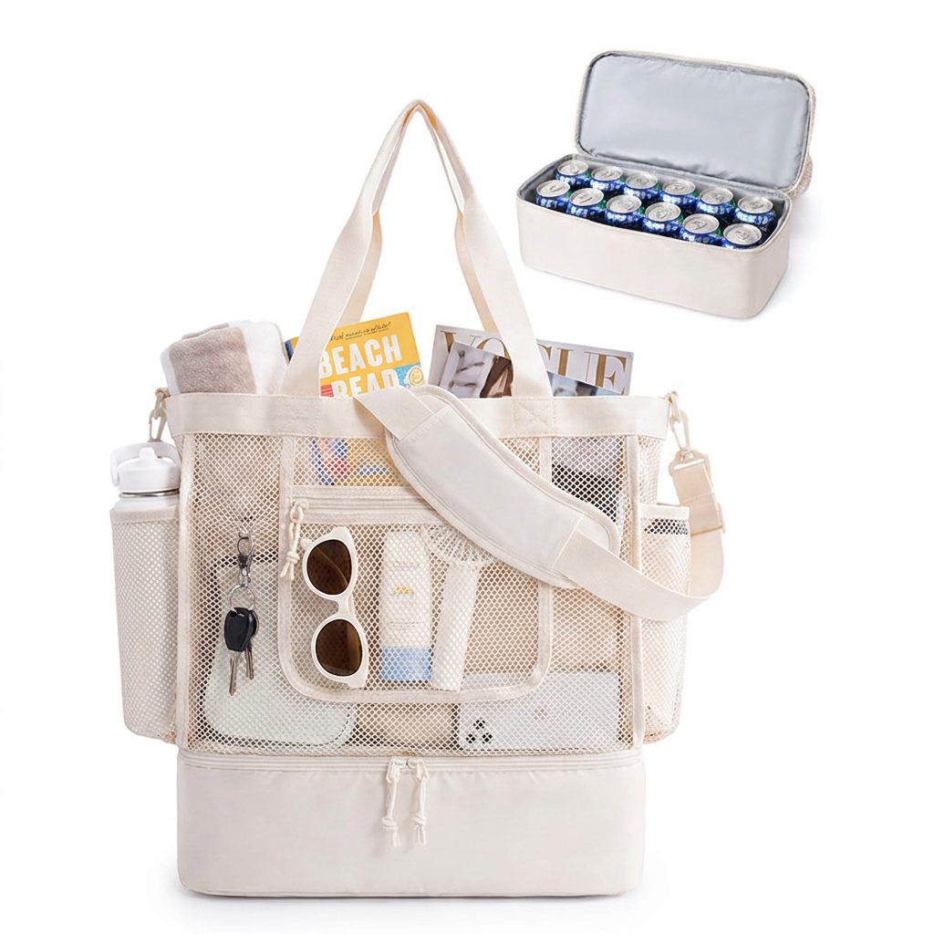 Currumbin Cooler - Beach & Picnic Tote Beige