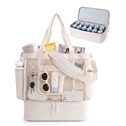 Currumbin Cooler - Beach & Picnic Tote Beige