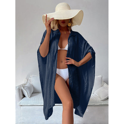 Airlie Breeze bamboo cotton sun protection cardigan in Navy Blue – Solaríe
