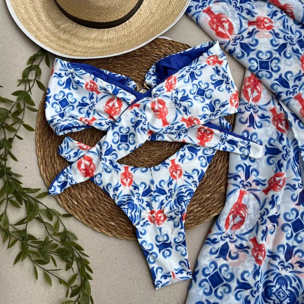 Whitehaven Beach - Shell Ring Bandeau + High Cut - Solaríe