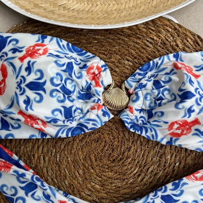 Whitehaven Beach - Shell Ring Bandeau + High Cut - Solaríe