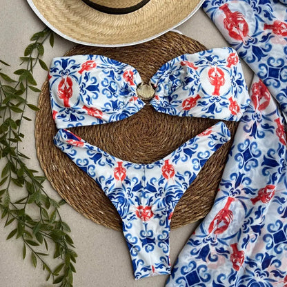 Whitehaven Beach - Shell Ring Bandeau + High Cut - Solaríe